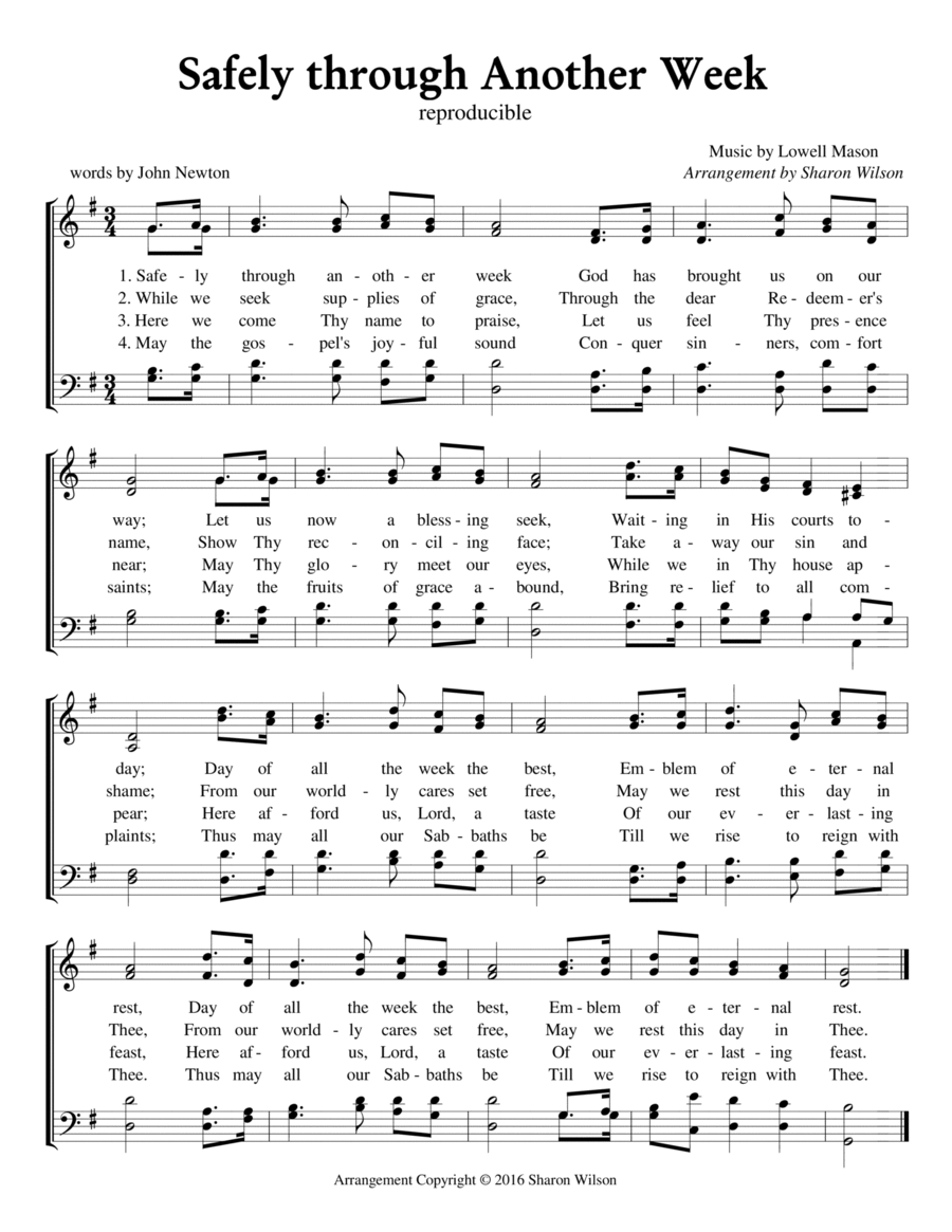 Safely Through Another Week (Sabbath Celebration) High Voice scores gallery preview page 1