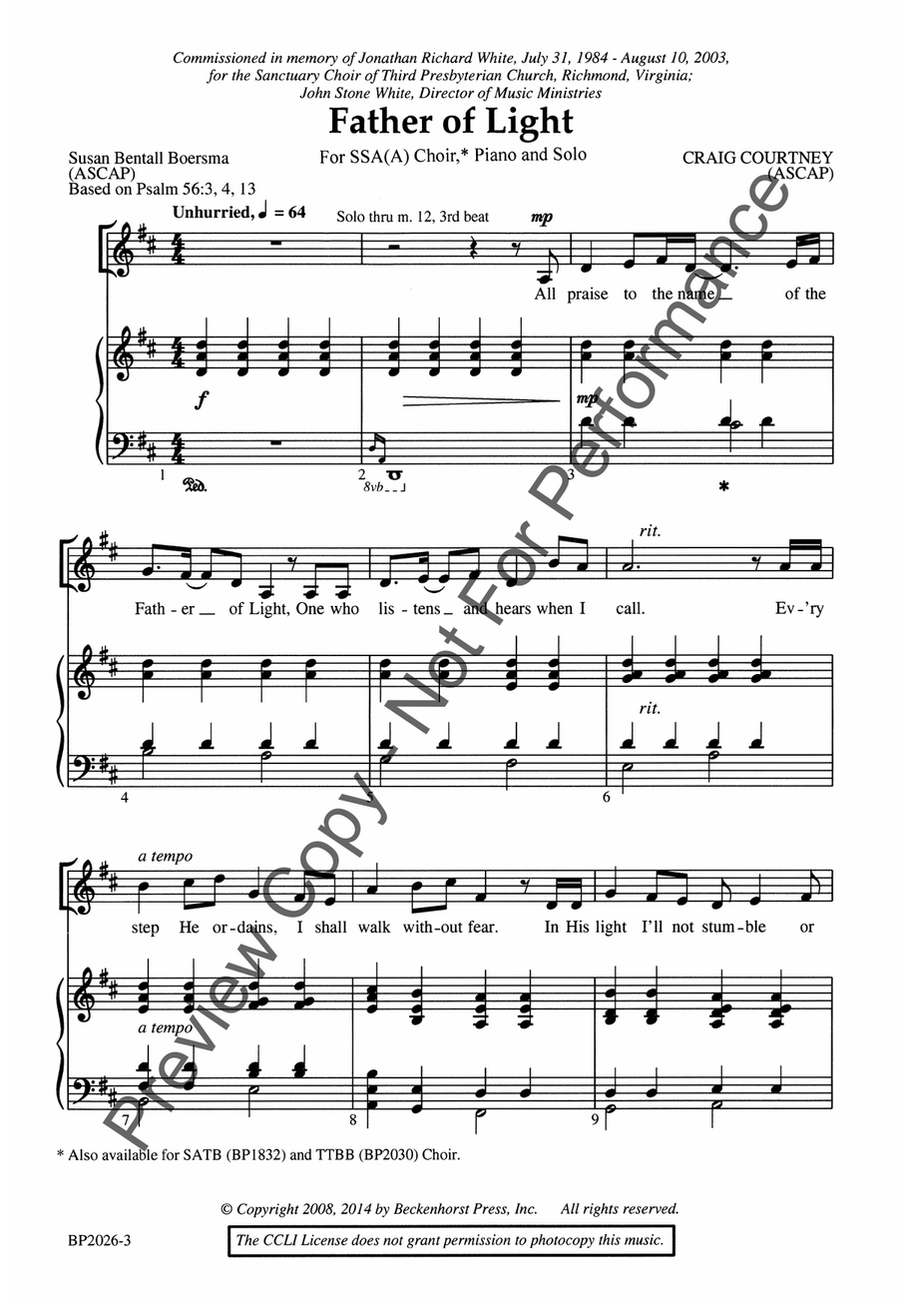 Father of Light - SSAA SSAA scores gallery preview page 3