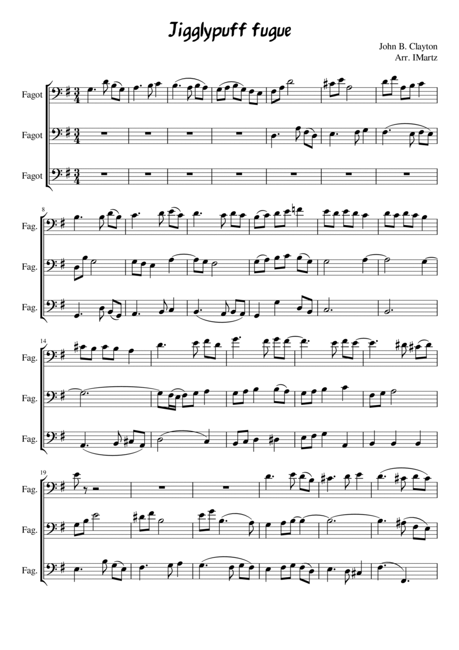 Pokémon - Jigglypuff Fugue Small Ensemble scores gallery preview page 1