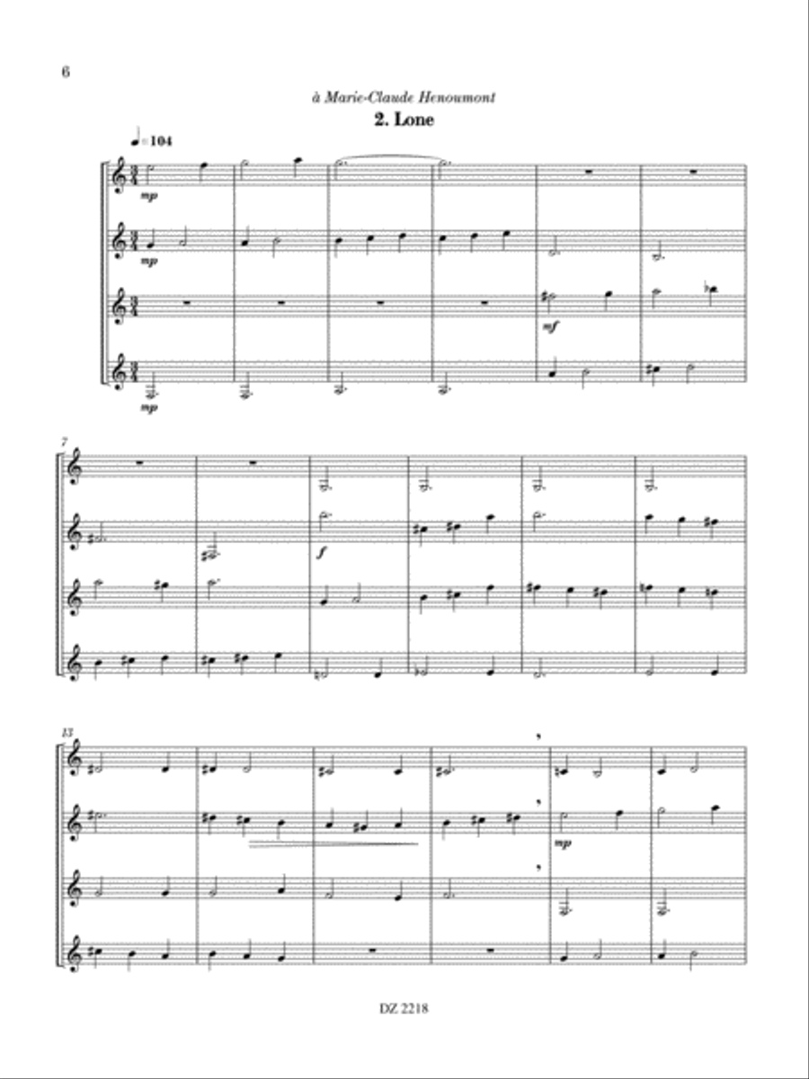 3 Arlonaises Guitar Ensemble scores gallery preview page 6