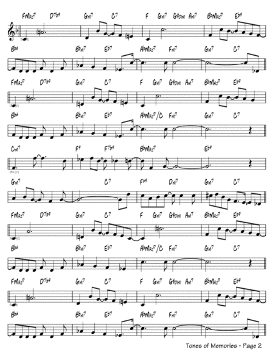 Tones of Memories Flute Solo scores gallery preview page 2