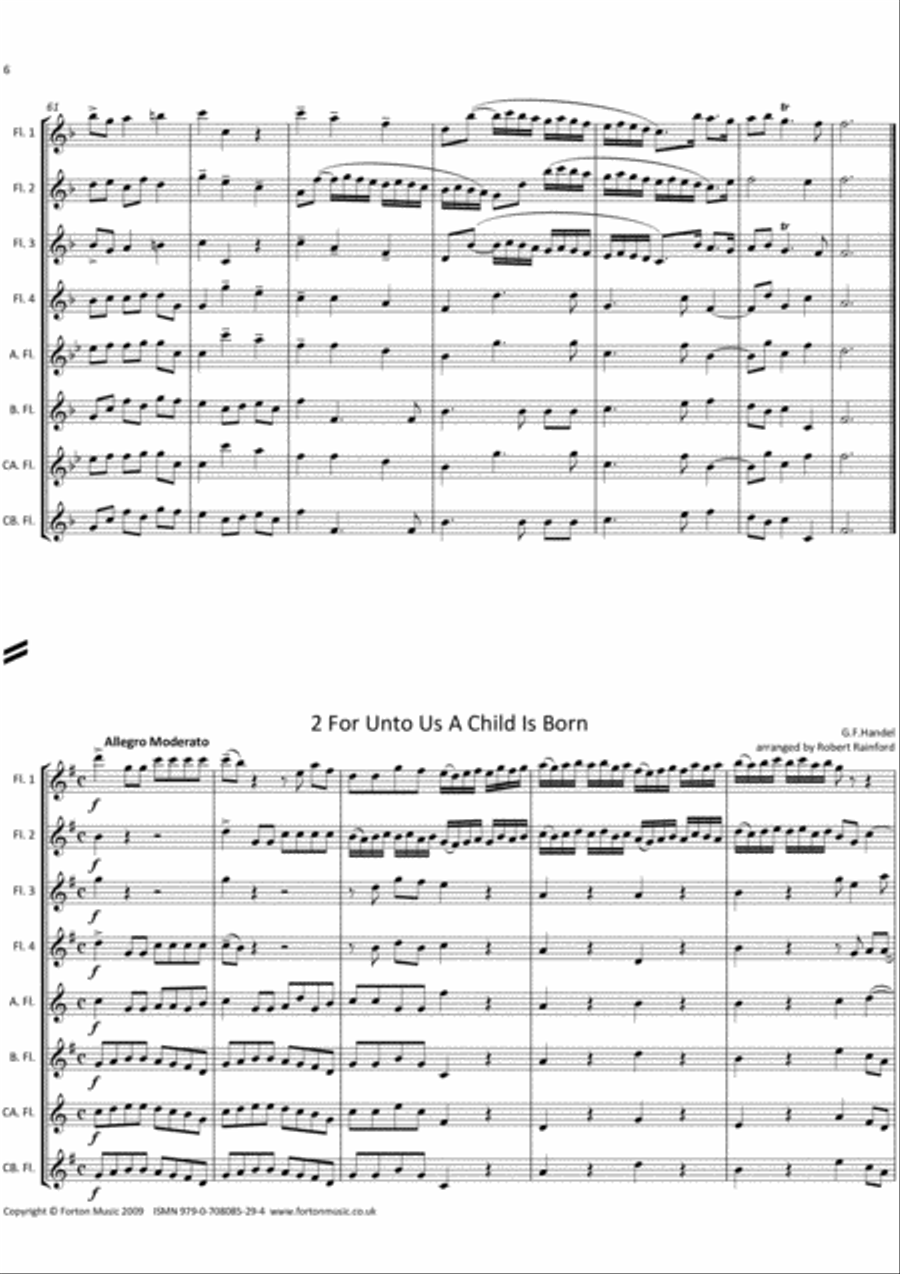 Three Choruses from the Messiah Flute Choir scores gallery preview page 6