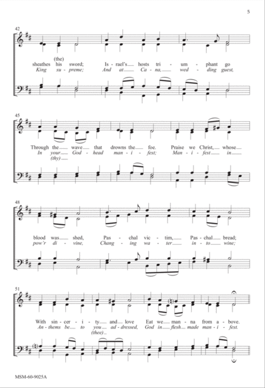 At the Lamb's High Feast We Sing Songs of Thankfulness and Praise 4-Part scores gallery preview page 5