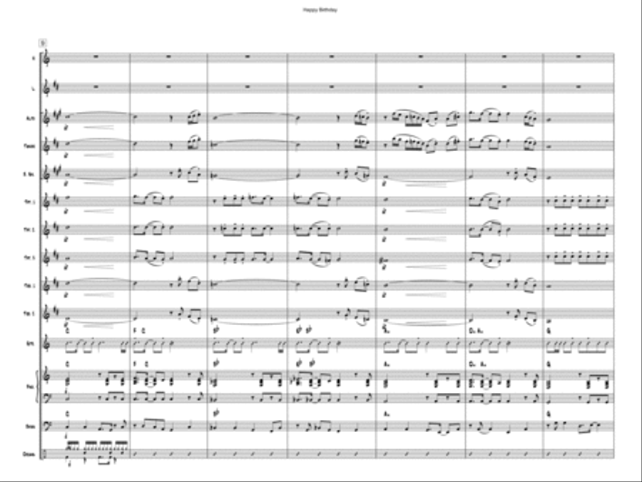 Happy Birthday Happy Birthday Jazz Ensemble scores gallery preview page 2