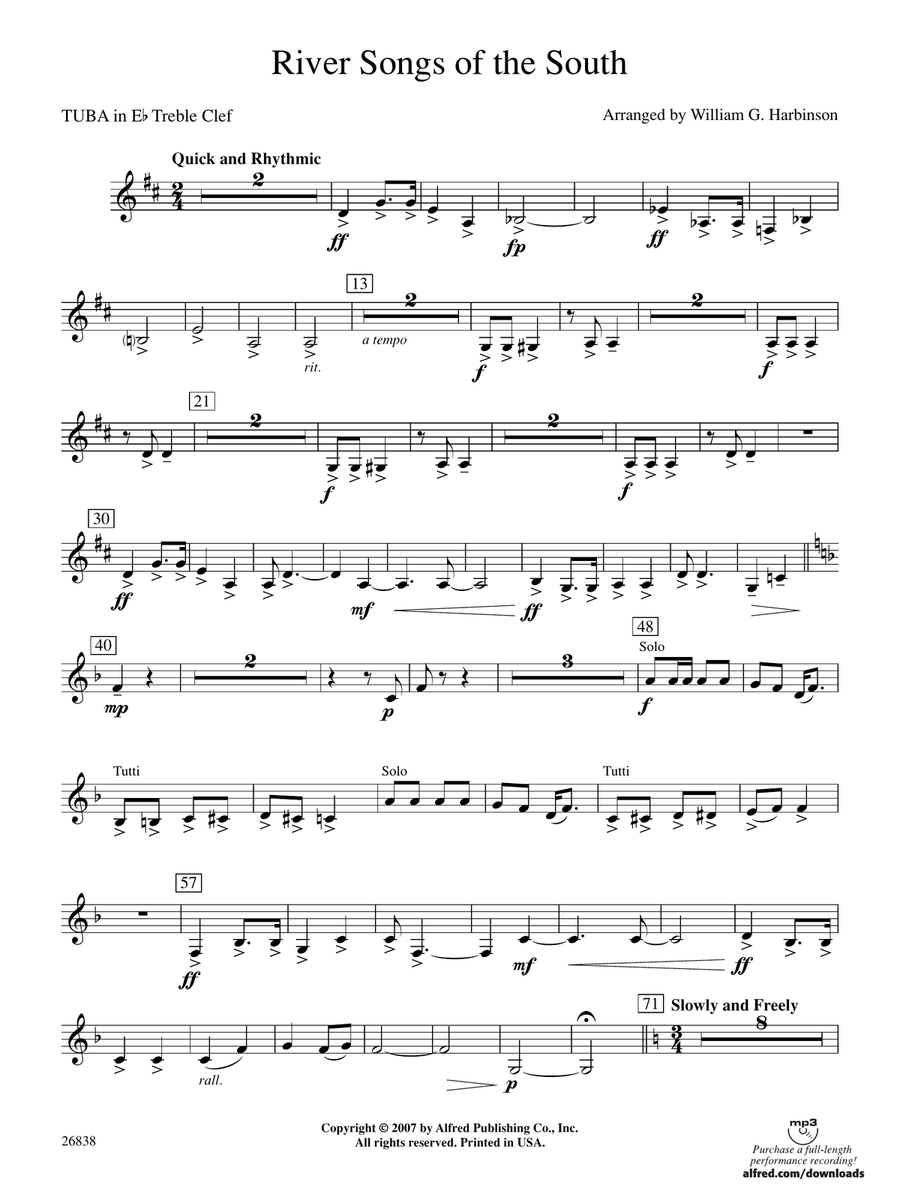 River Songs of the South: (World Part) E-flat Tuba T.C.