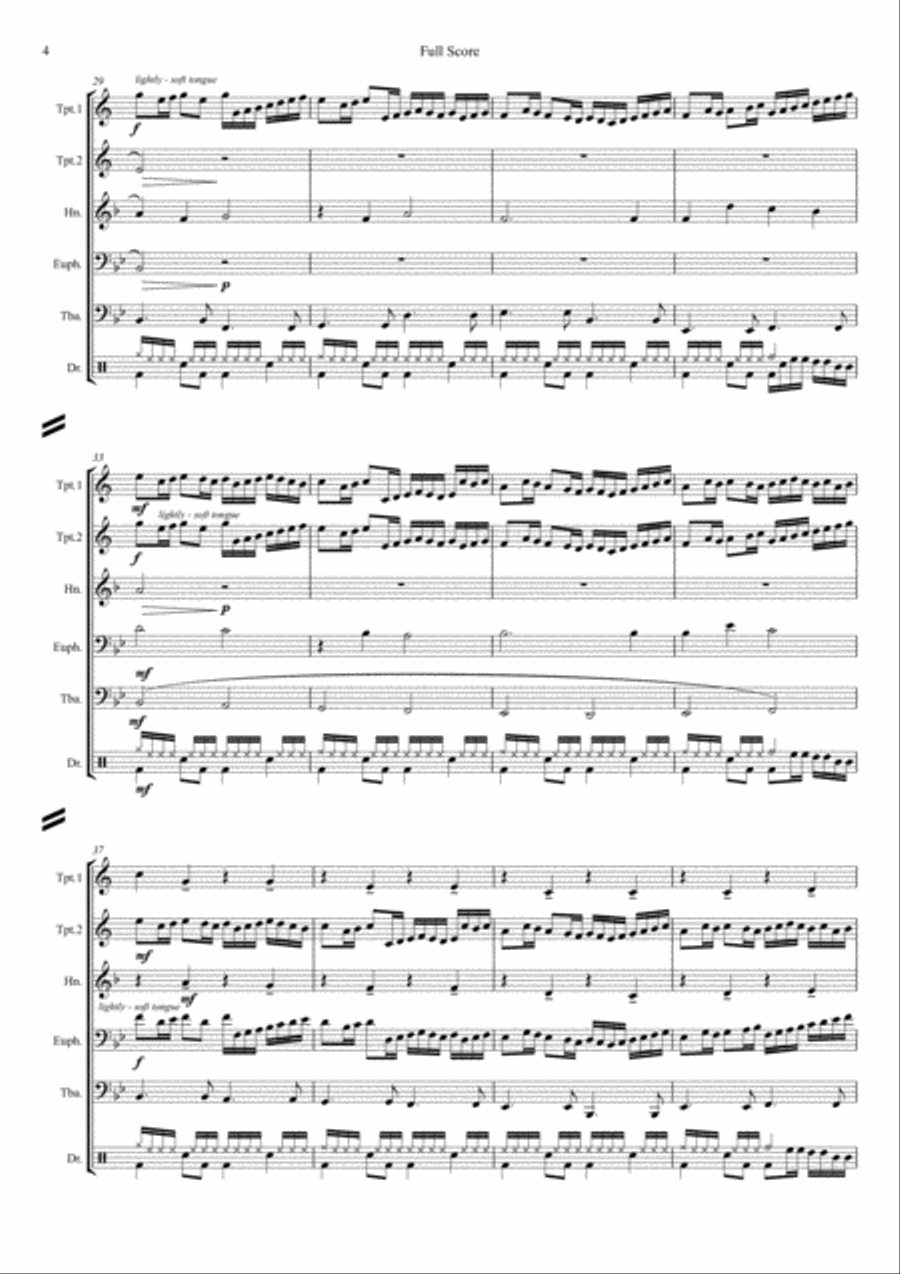 Brass Canon for Brass Quintet & Percussion Brass Ensemble scores gallery preview page 4