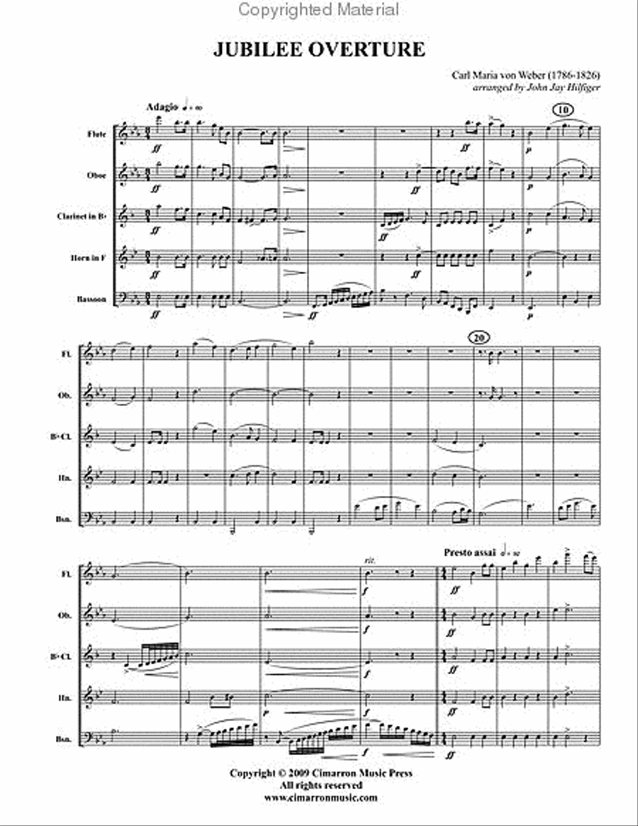 Jubilee Overture Woodwind Quintet scores gallery preview page 2
