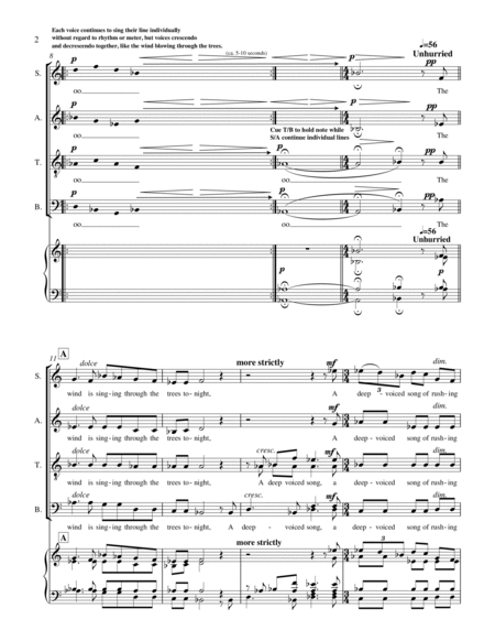 At Night for SATB a cappella image number null