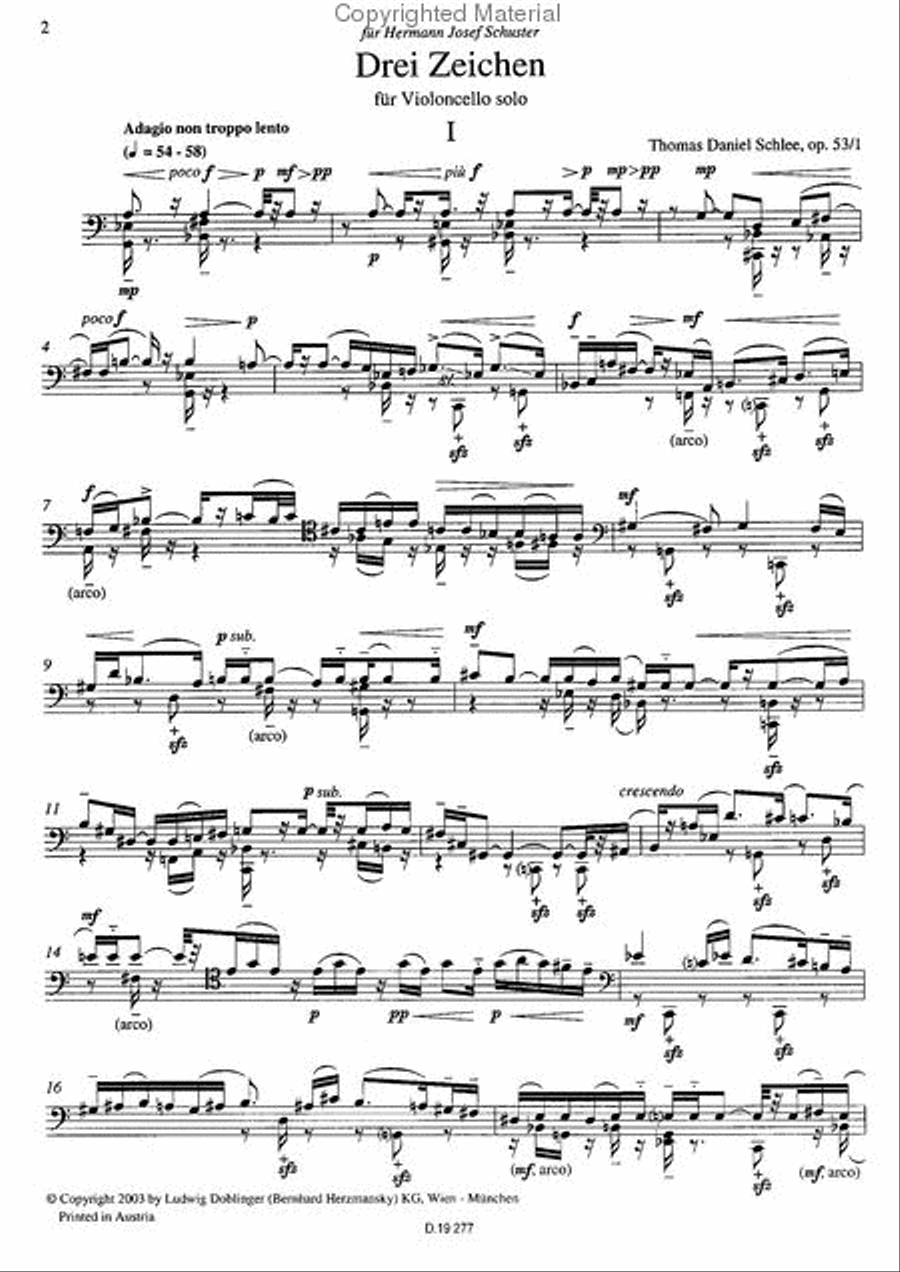 Drei Zeichen fur Violoncello solo op. 53 Cello Solo scores gallery preview page 2