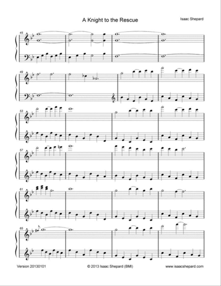 A Knight to the Rescue Piano Solo scores gallery preview page 3