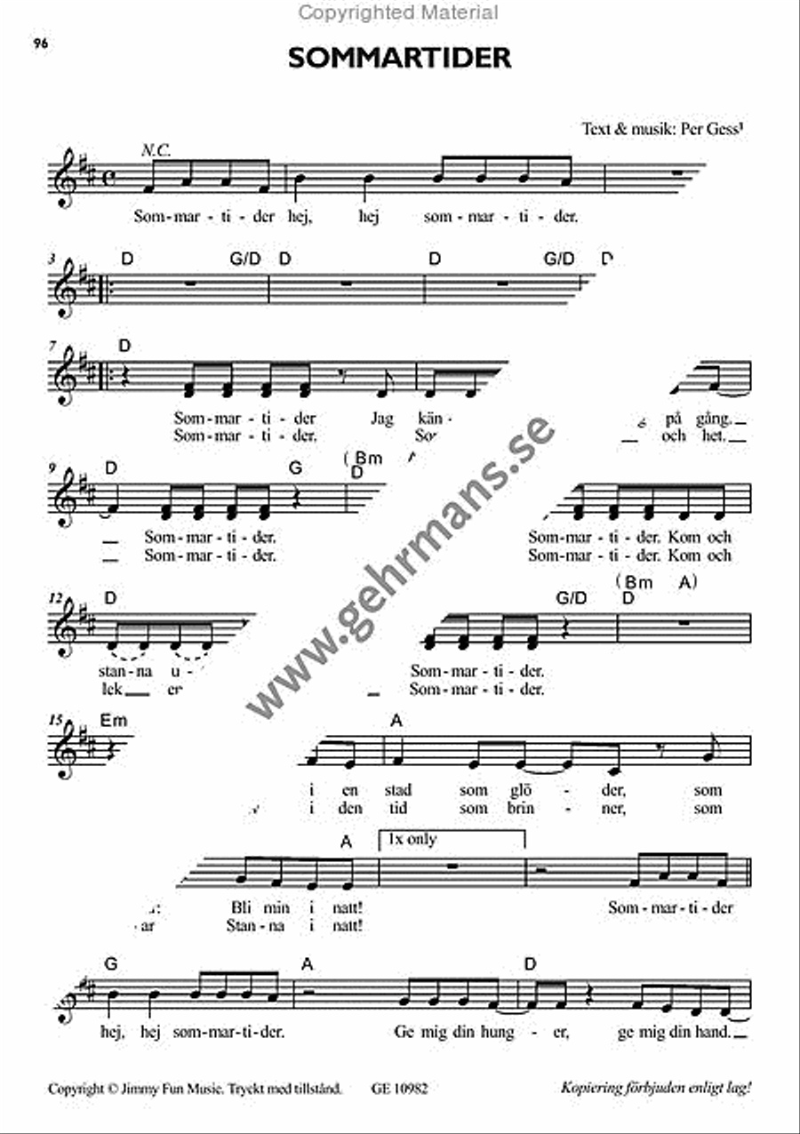 Sommarpop Piano, Vocal, Guitar scores gallery preview page 13