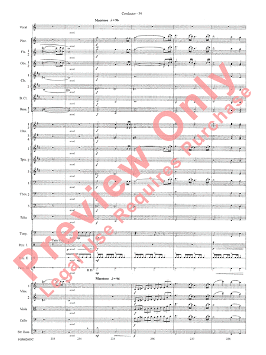 Symphonic Suite from The Lord of the Rings (The Fellowship of the Ring) - Conductor Full Orchestra scores gallery preview page 36