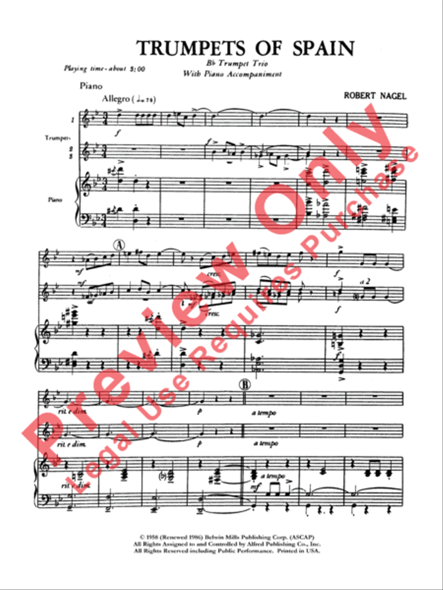 Trumpets of Spain Trumpets of Spain Trumpet Trio scores gallery preview page 2