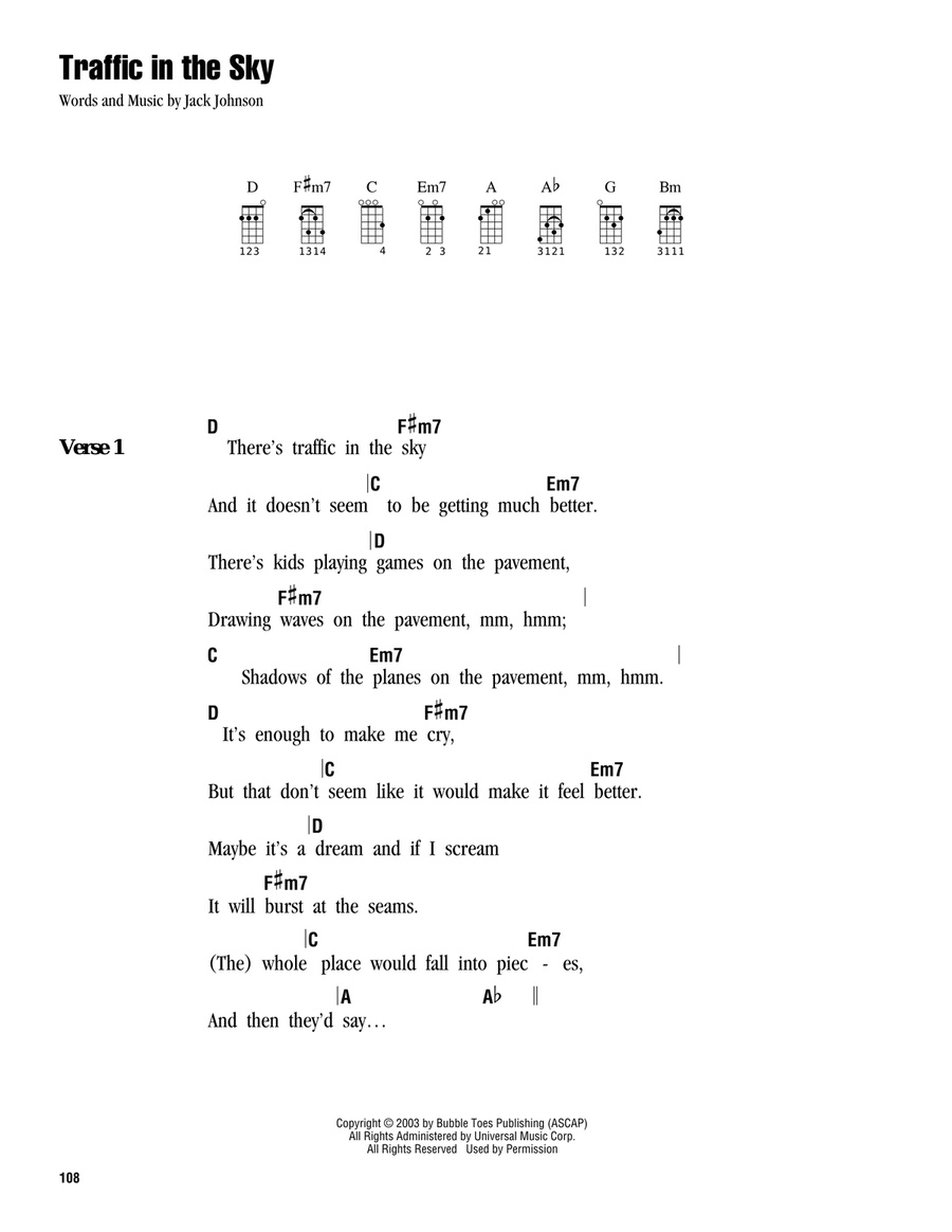 Traffic In The Sky Ukulele scores gallery preview page 1