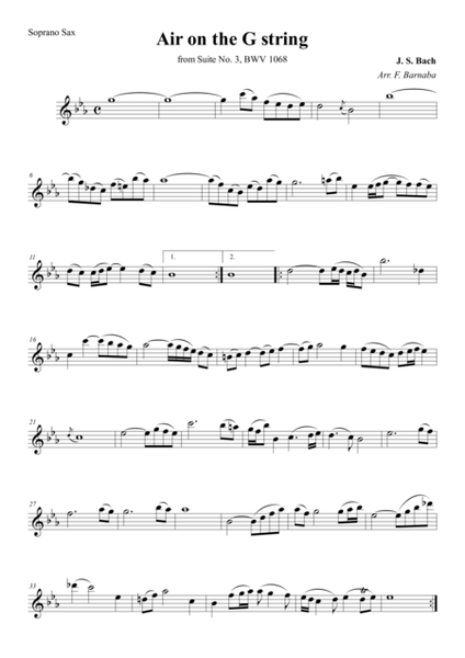 Air on the G string - for Sax Quartet 