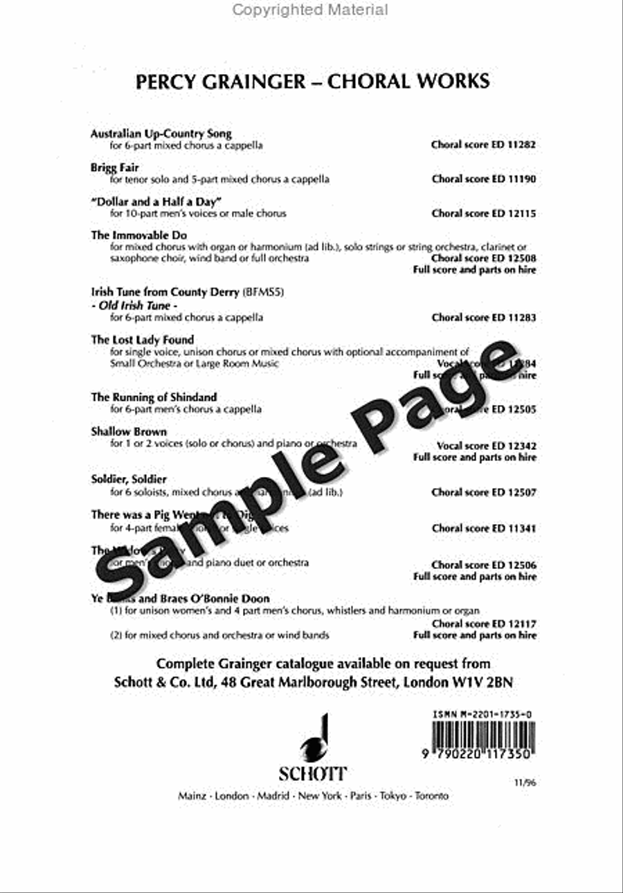 Grainger Brigg Fair Satbb Chor Mixed Choir scores gallery preview page 13