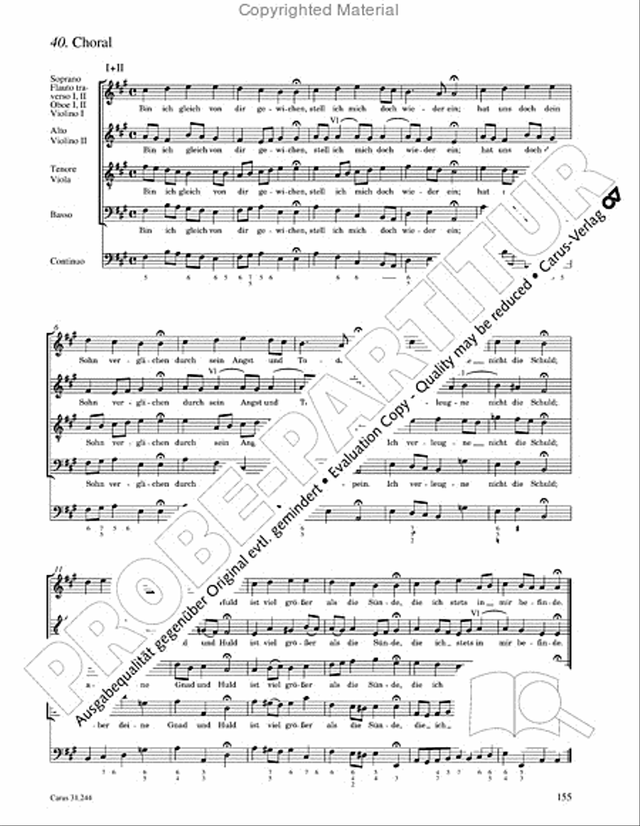 St. Matthew Passion (Matthaus-Passion) 4-Part scores gallery preview page 157