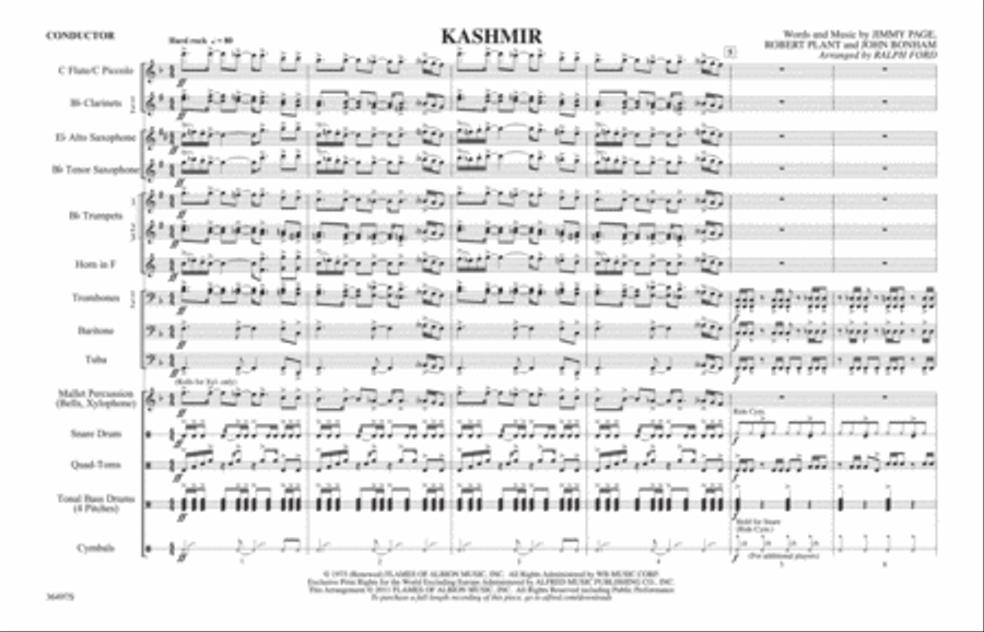 Kashmir: Score Marching Band scores gallery preview page 1
