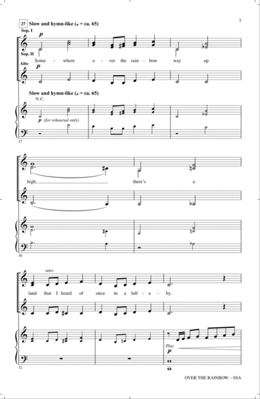 Over The Rainbow Over The Rainbow SSA scores gallery preview page 6