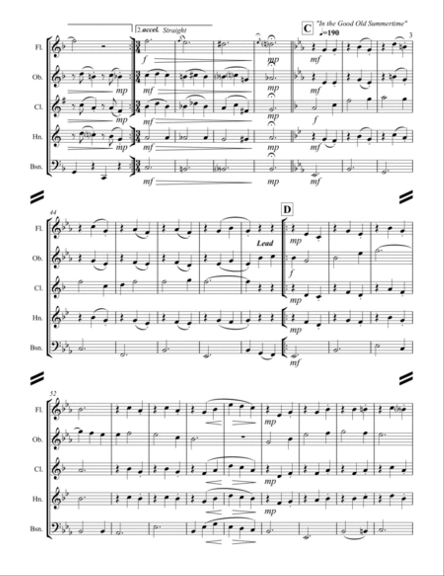 Sing-along Medley #2 (for Woodwind Quintet) Woodwind Quintet scores gallery preview page 4