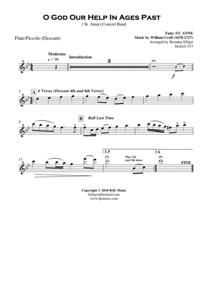 O God Our Help In Ages Part - Concert Band with Optional Strings Score and Parts PDF image number null