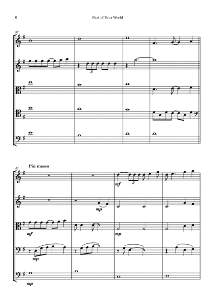 Part Of Your World Part Of Your World String Orchestra scores gallery preview page 6