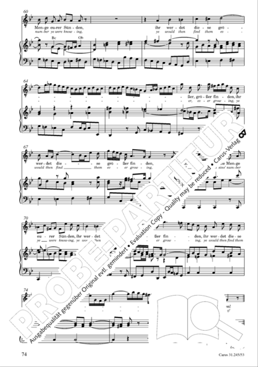 St. John Passion (Johannes-Passion) 4-Part scores gallery preview page 75