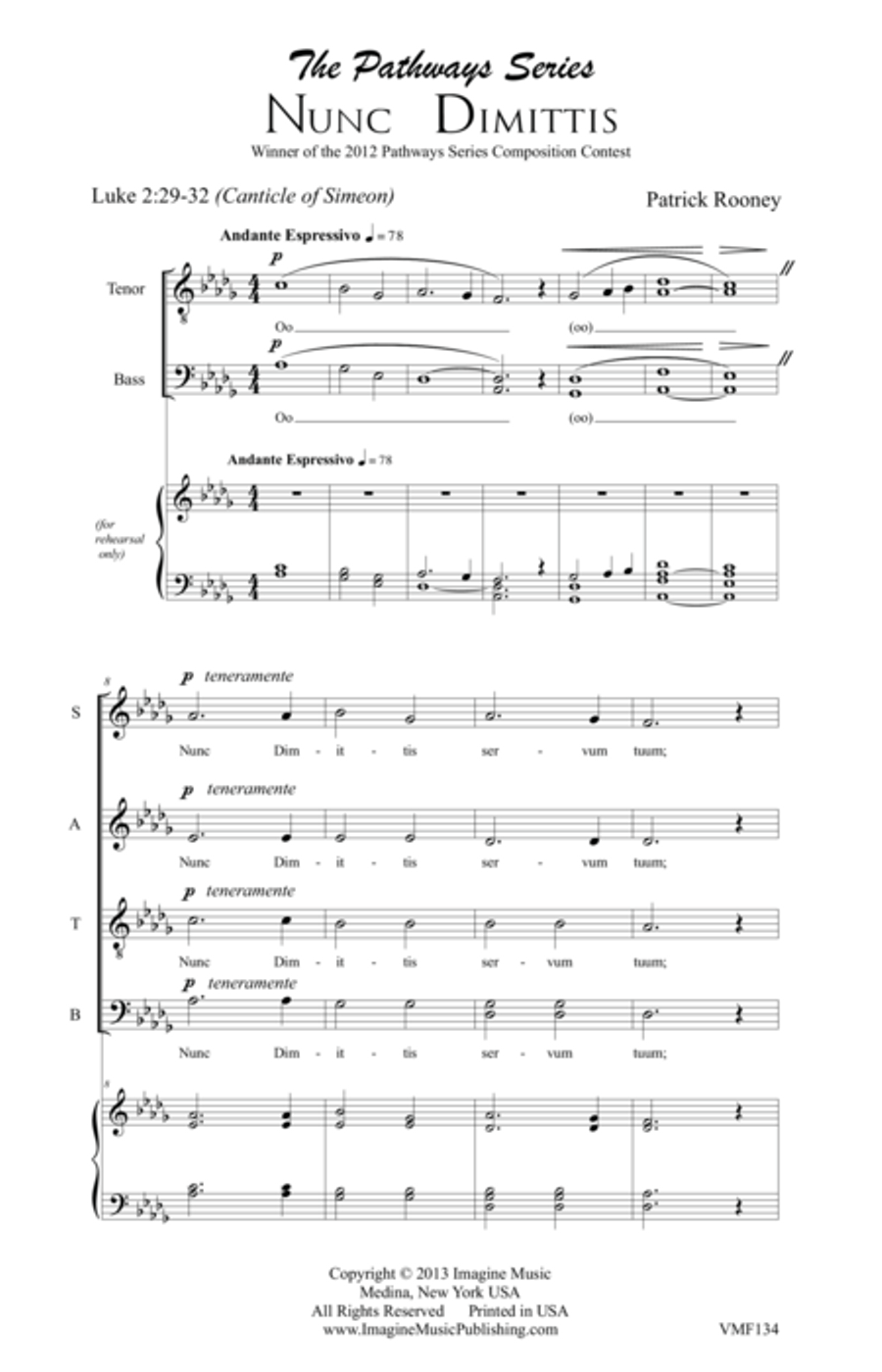 Nunc Dimittis Nunc Dimittis 4-Part scores gallery preview page 2