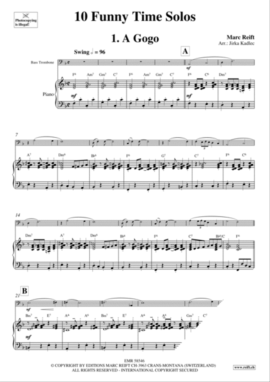 10 Funny Time Solos Bass Trombone scores gallery preview page 4