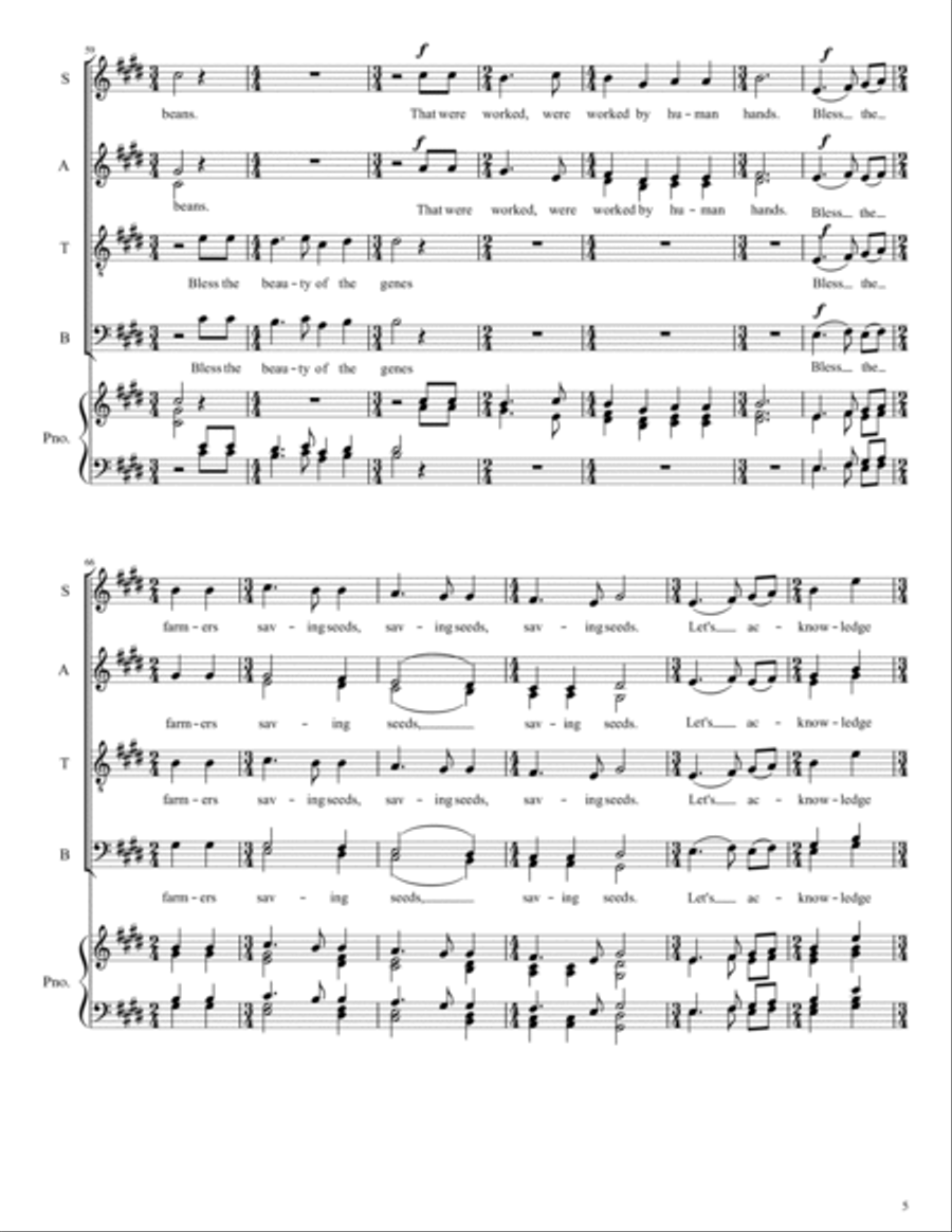 A Hymn to Biodiversity Divisi scores gallery preview page 5