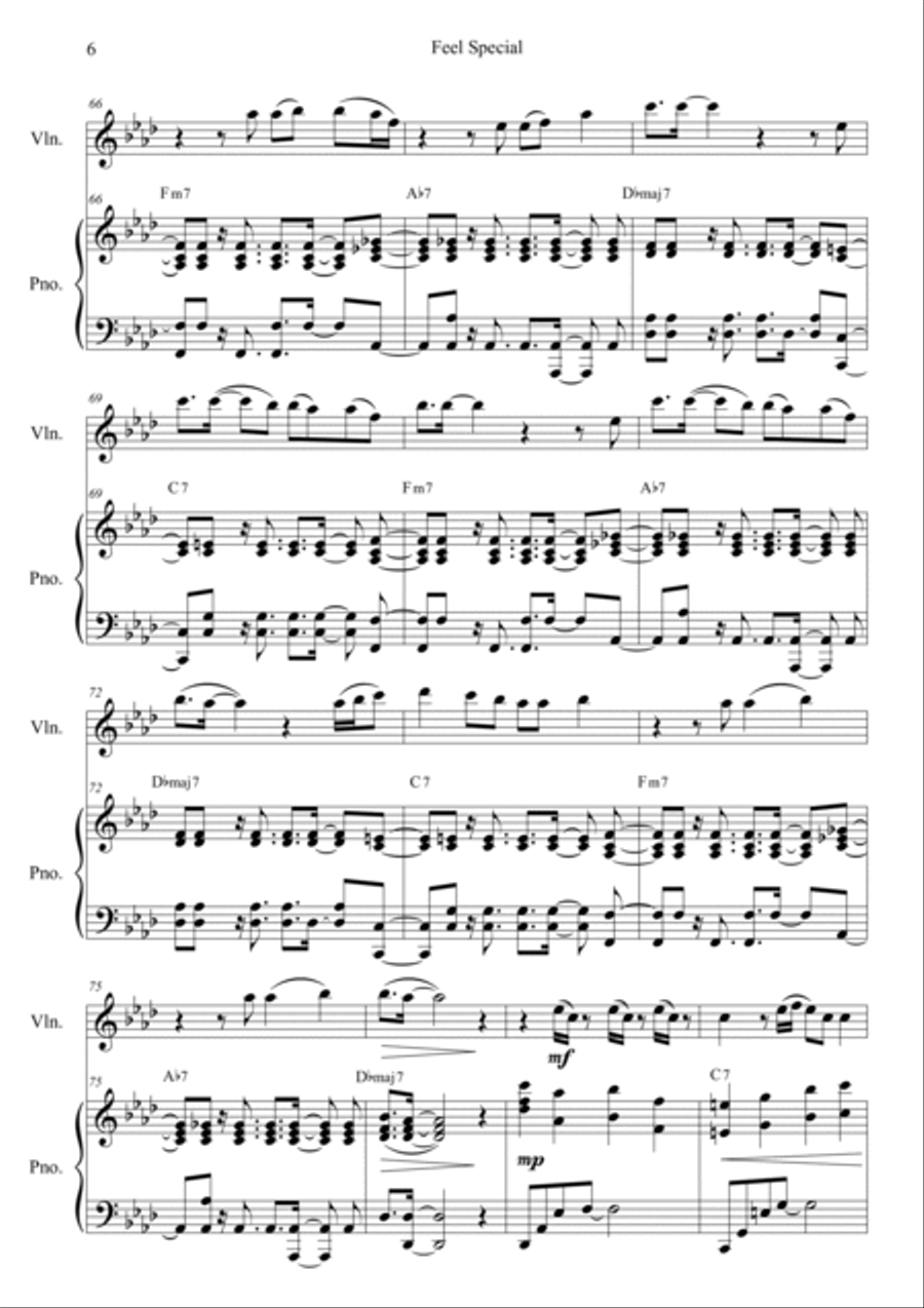 Feel Special Feel Special Violin Solo scores gallery preview page 6