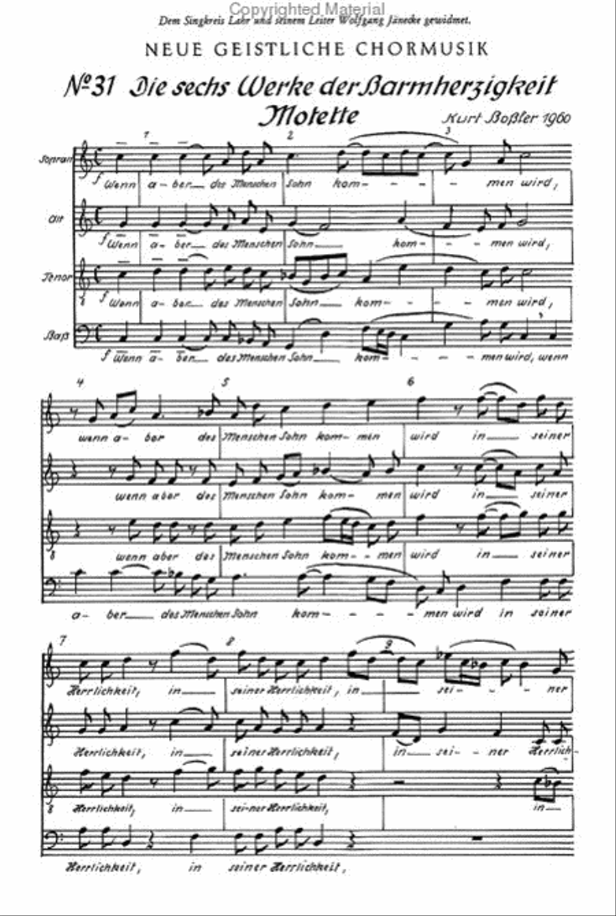 Die 6 Werke der Barmherzigkeit 4-Part scores gallery preview page 2