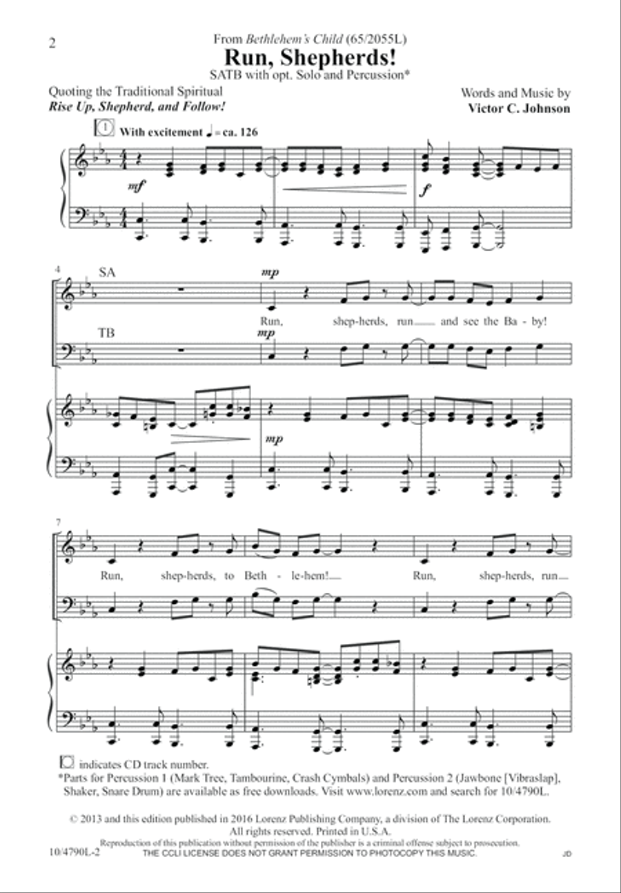 Run, Shepherds! Run, Shepherds! 4-Part scores gallery preview page 2