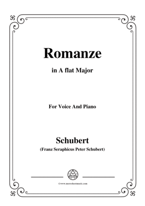 Book cover for Schubert-Romanze,in A flat Major,for Voice and Piano