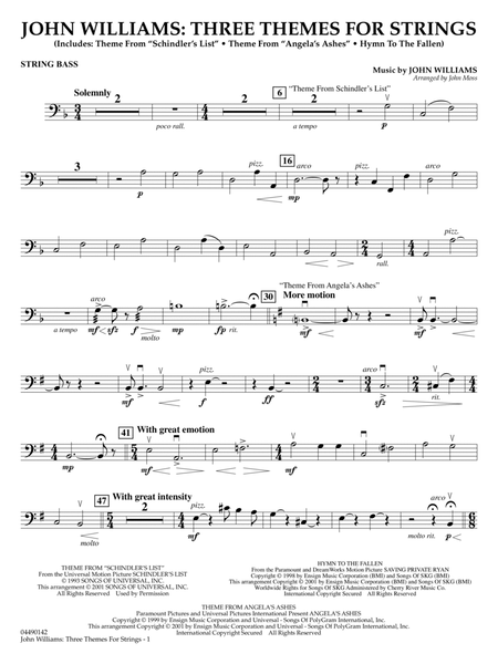 John Williams: Three Themes for Strings (arr. John Moss) - String Bass