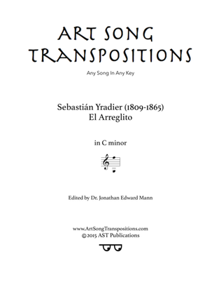 YRADIER: El Arreglito (transposed to C minor)