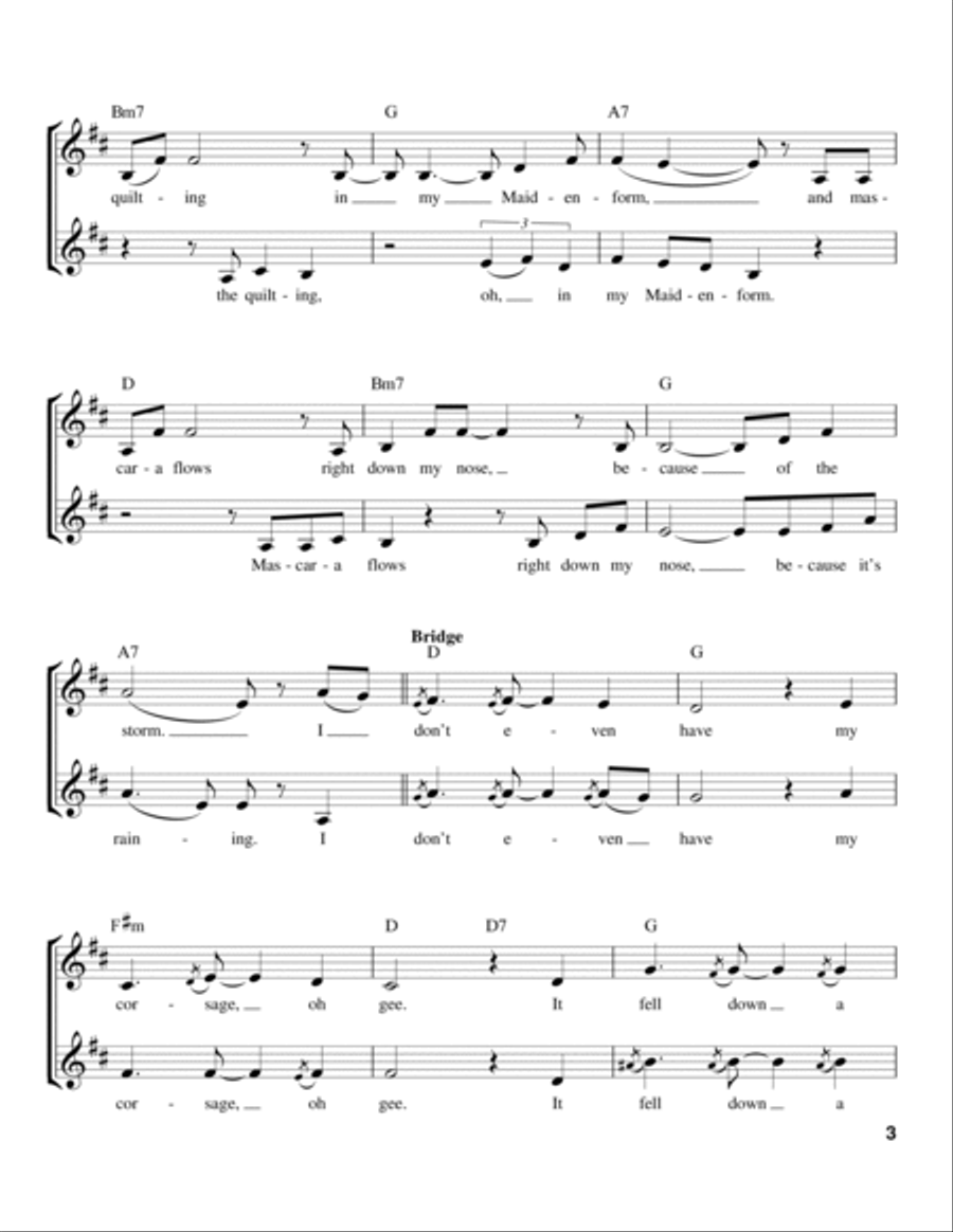 It's Raining On Prom Night Voice scores gallery preview page 3