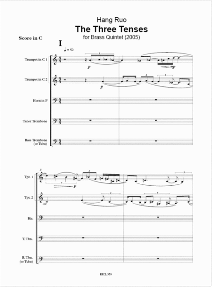 The Three Tenses Brass Quintet scores gallery preview page 2
