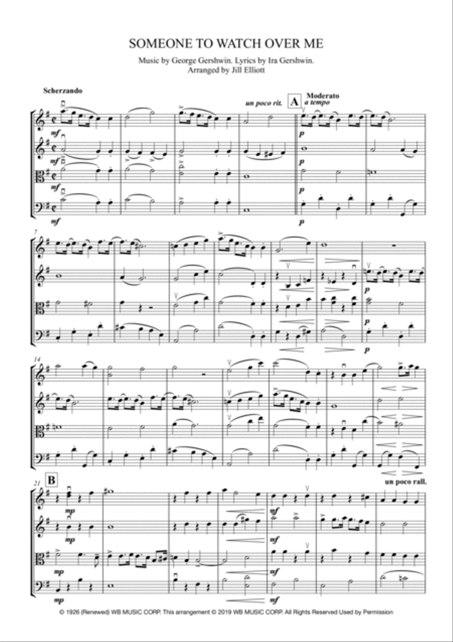 Someone To Watch Over Me String Quartet scores gallery preview page 2