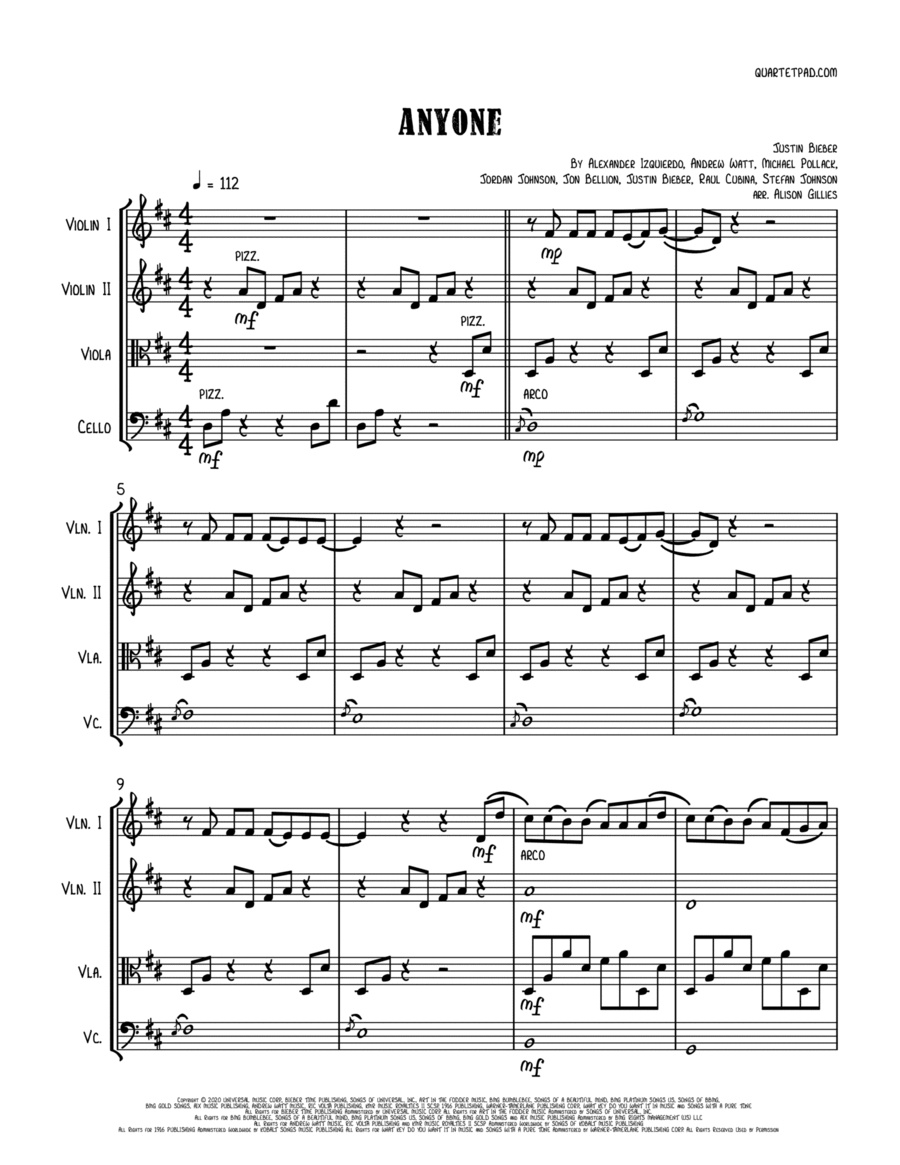 Anyone String Quartet scores gallery preview page 1