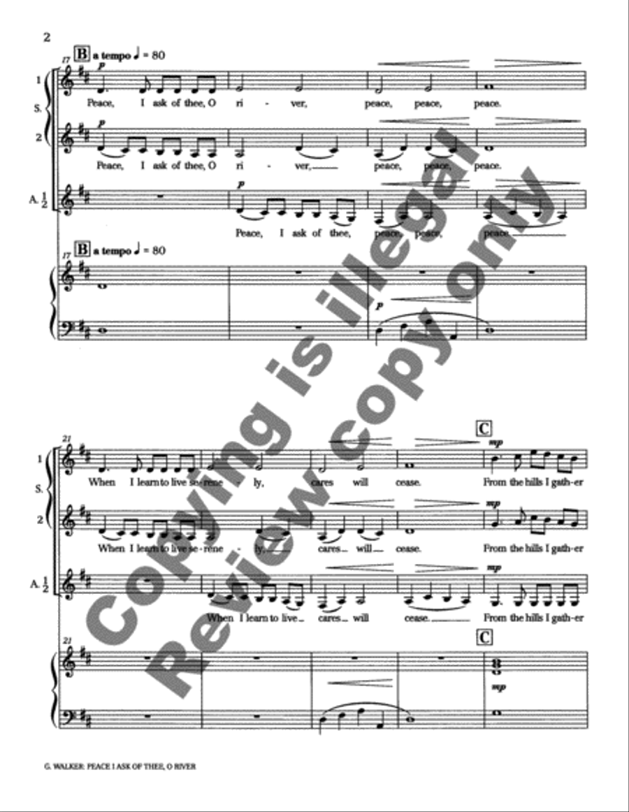 New Millennium Suite: 2. Peace I Ask of Thee, O River SSAA scores gallery preview page 10