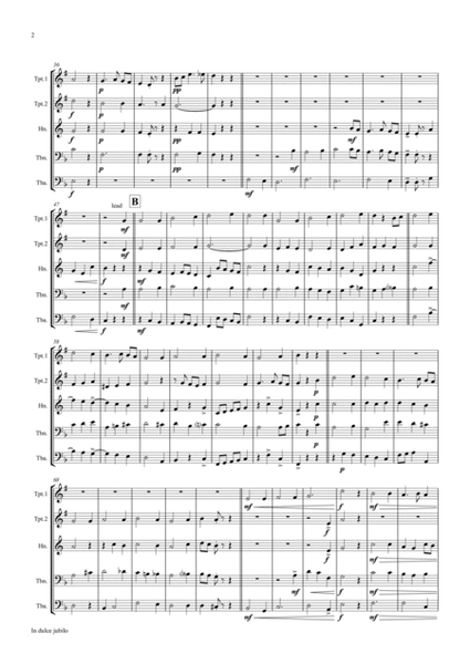 In dulci jubilo - Christmas Song - Jazz Waltz - Brass Quartet image number null