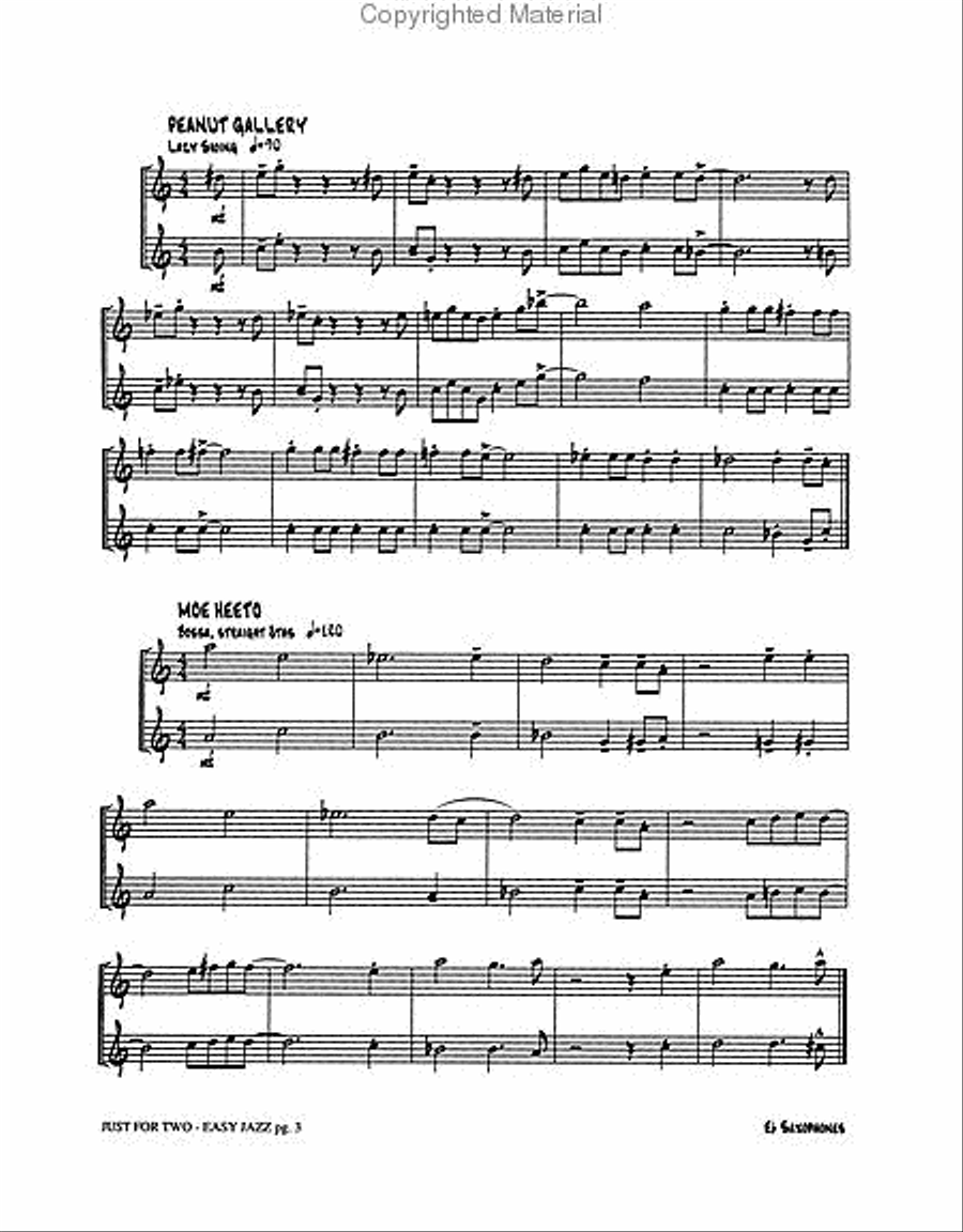Just for Two Easy Jazz Small Ensemble scores gallery preview page 3