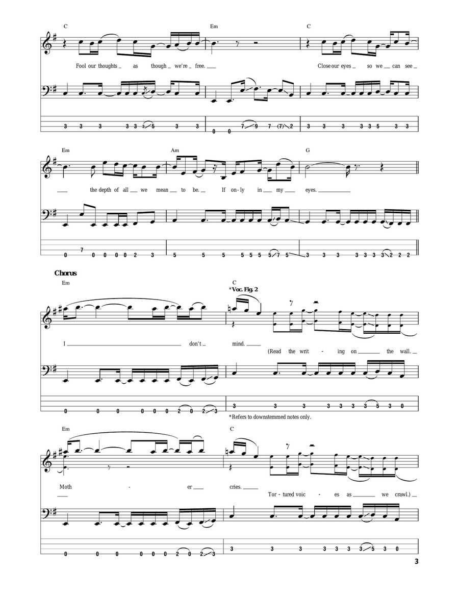 Tonight The World Dies Bass Guitar Tablature scores gallery preview page 3