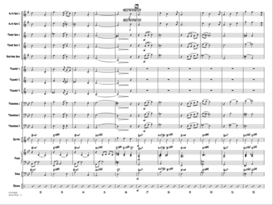 Moon River (arr. Rick Stitzel) - Full Score Jazz Ensemble scores gallery preview page 3