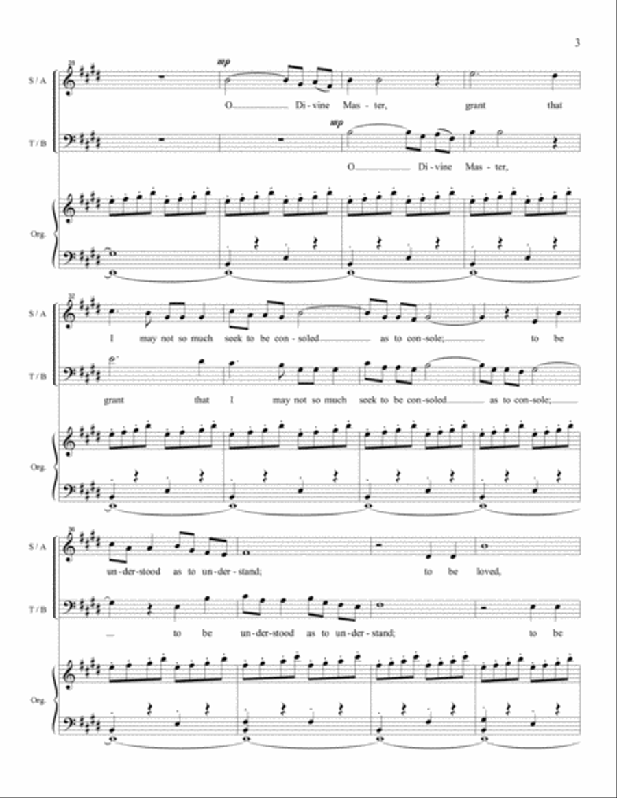Prayer of St. Francis (SATB) 4-Part scores gallery preview page 3