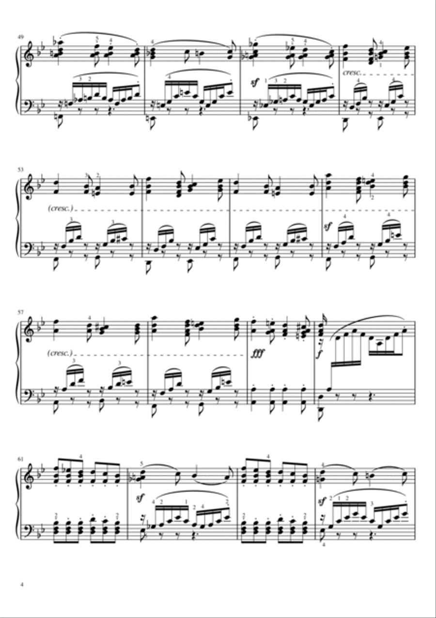 Mendelssohn - Lieder ohne Worte (Songs Without Words), Op.53 No.3 - Original With Fingering Piano Solo scores gallery preview page 4
