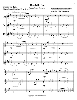 Book cover for Roadside Inn-Schumann-Flute-Oboe-Clarinet trio
