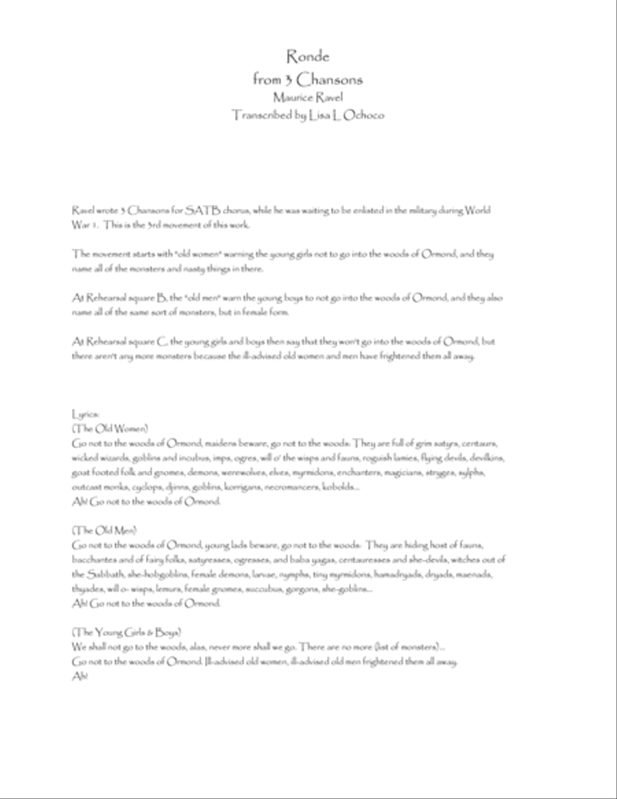 Ronde from 3 Chansons for Clarinet Quartet Clarinet Quartet scores gallery preview page 4