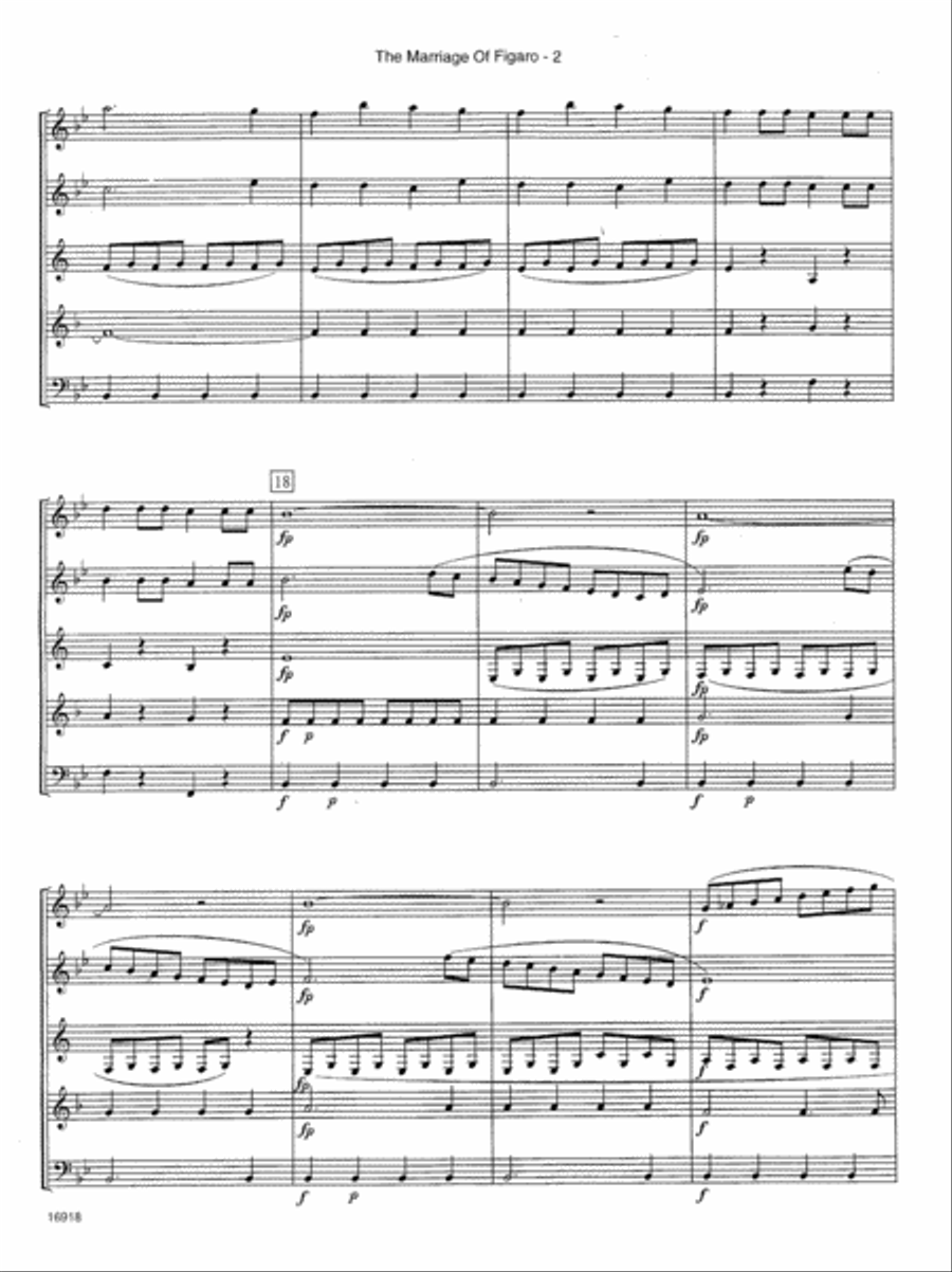 Marriage Of Figaro, The (Overture) Woodwind Quintet scores gallery preview page 3